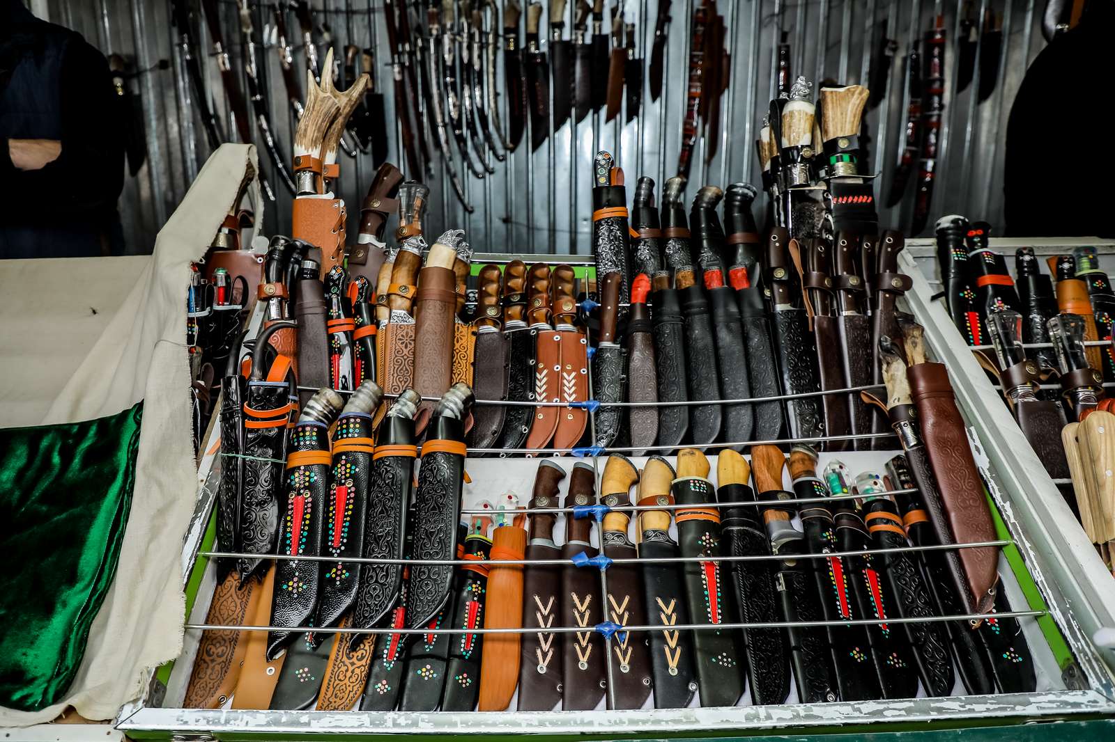 Chust knives on a craftsman’s stand