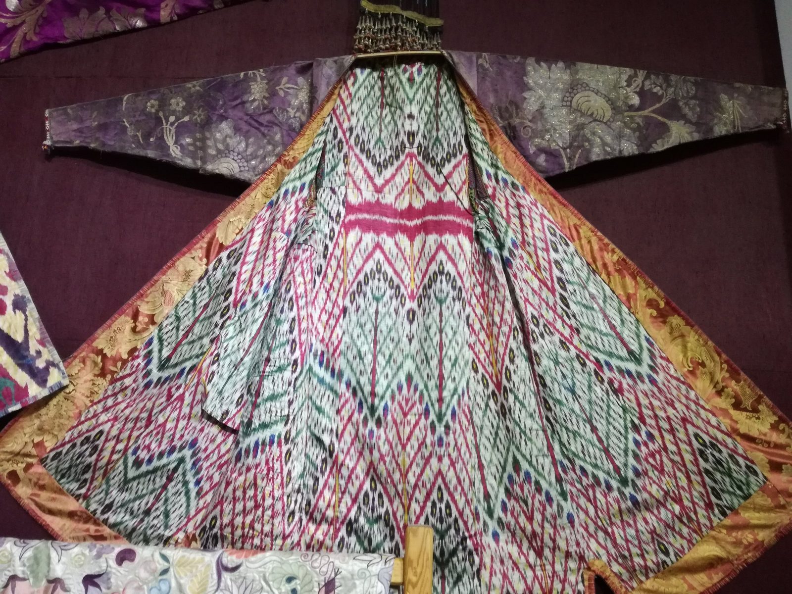 An ikat silk robe