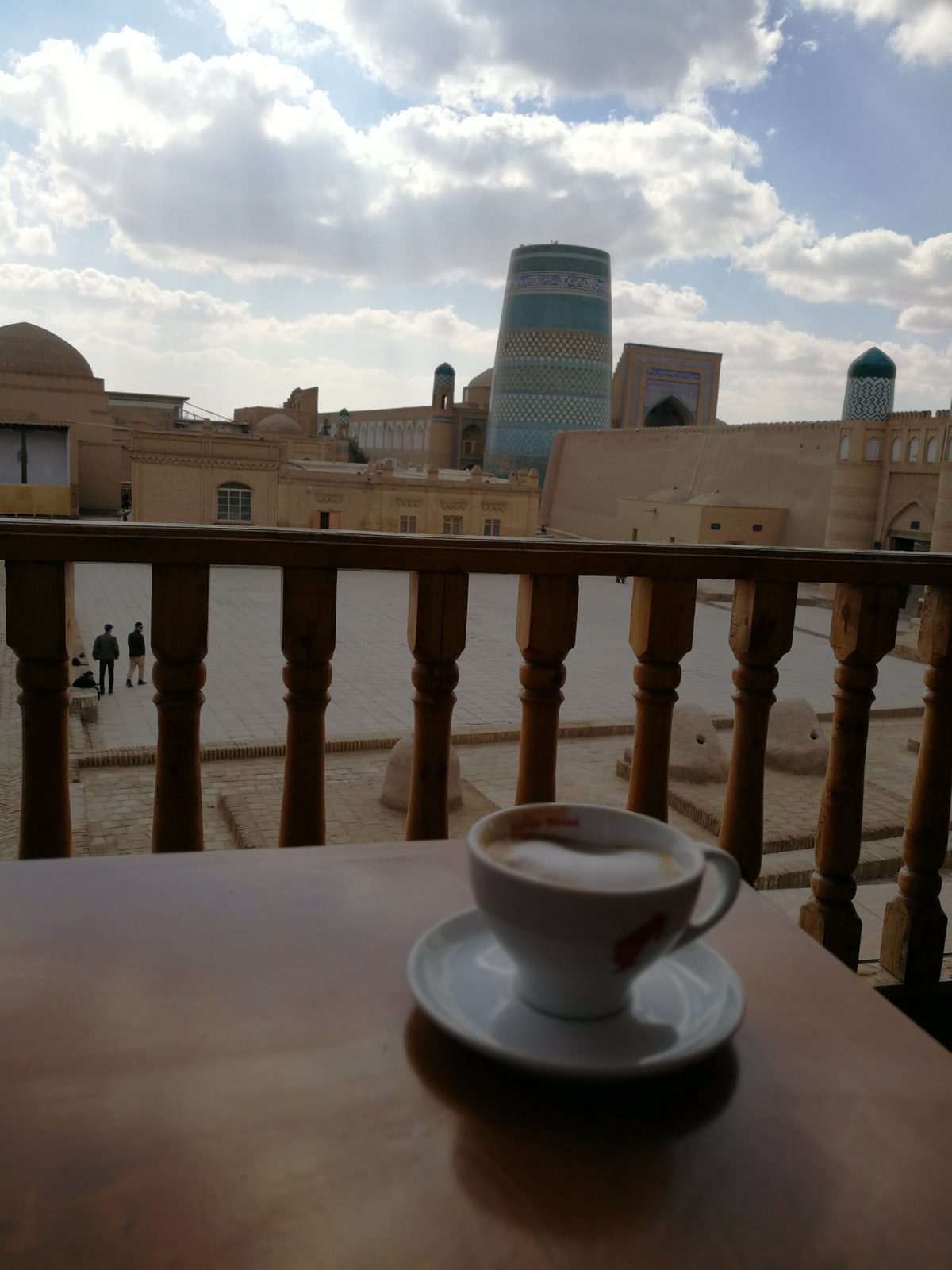 Coffee on a terrace above the old town, Khiva