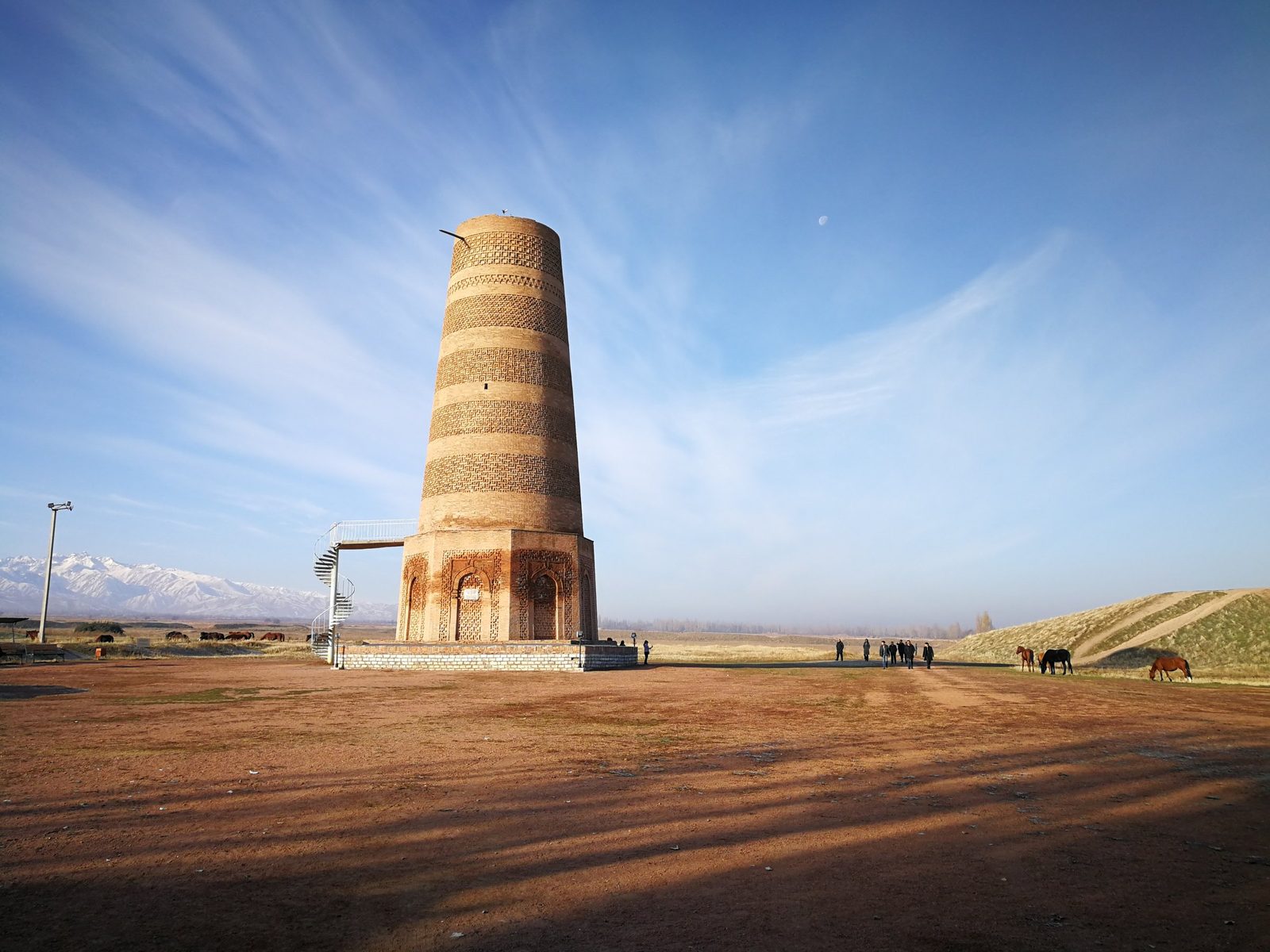The Burana tower in the Chuy valley, Kyrgyzstan