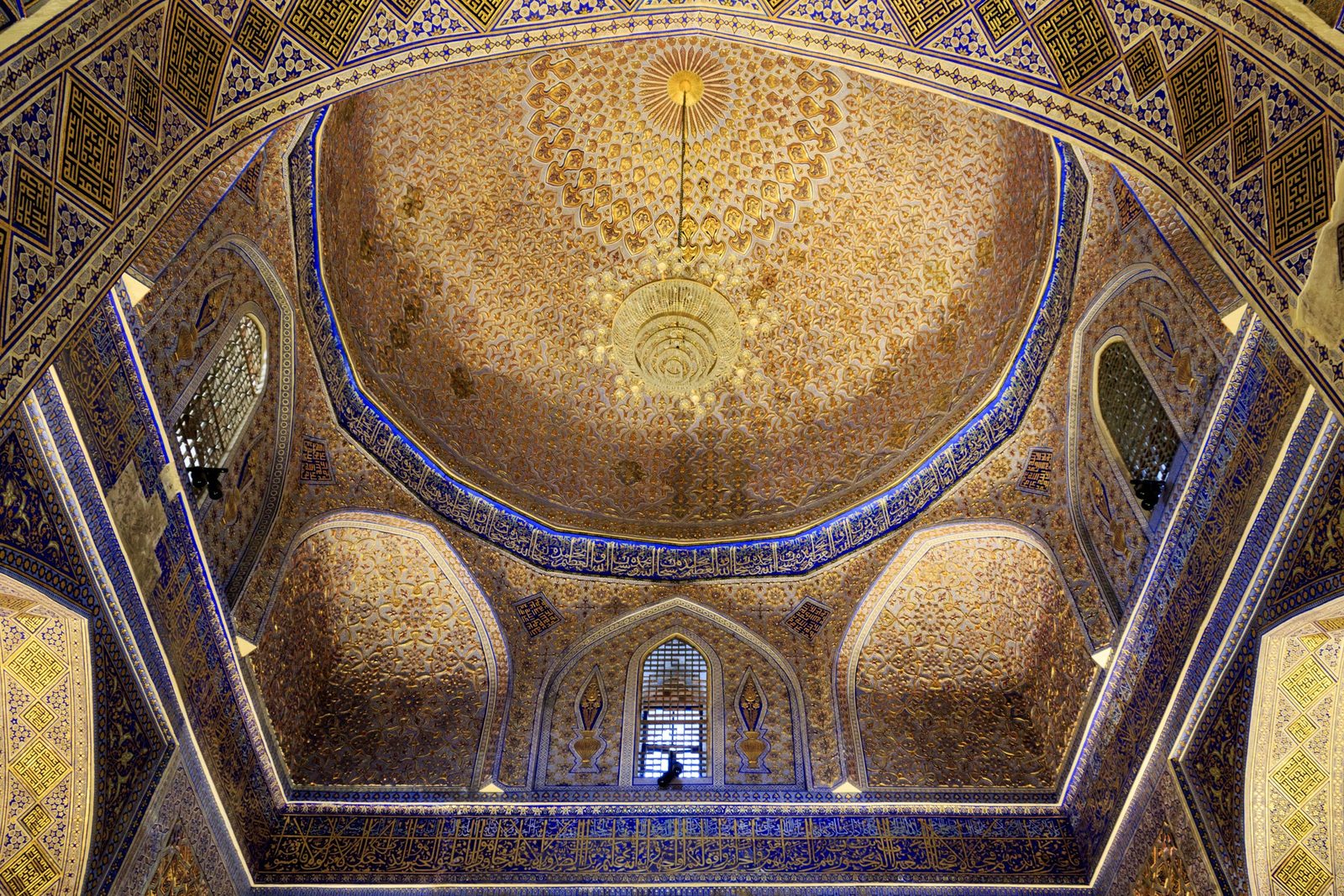 The gilded inner dome of Gur-e-Amir