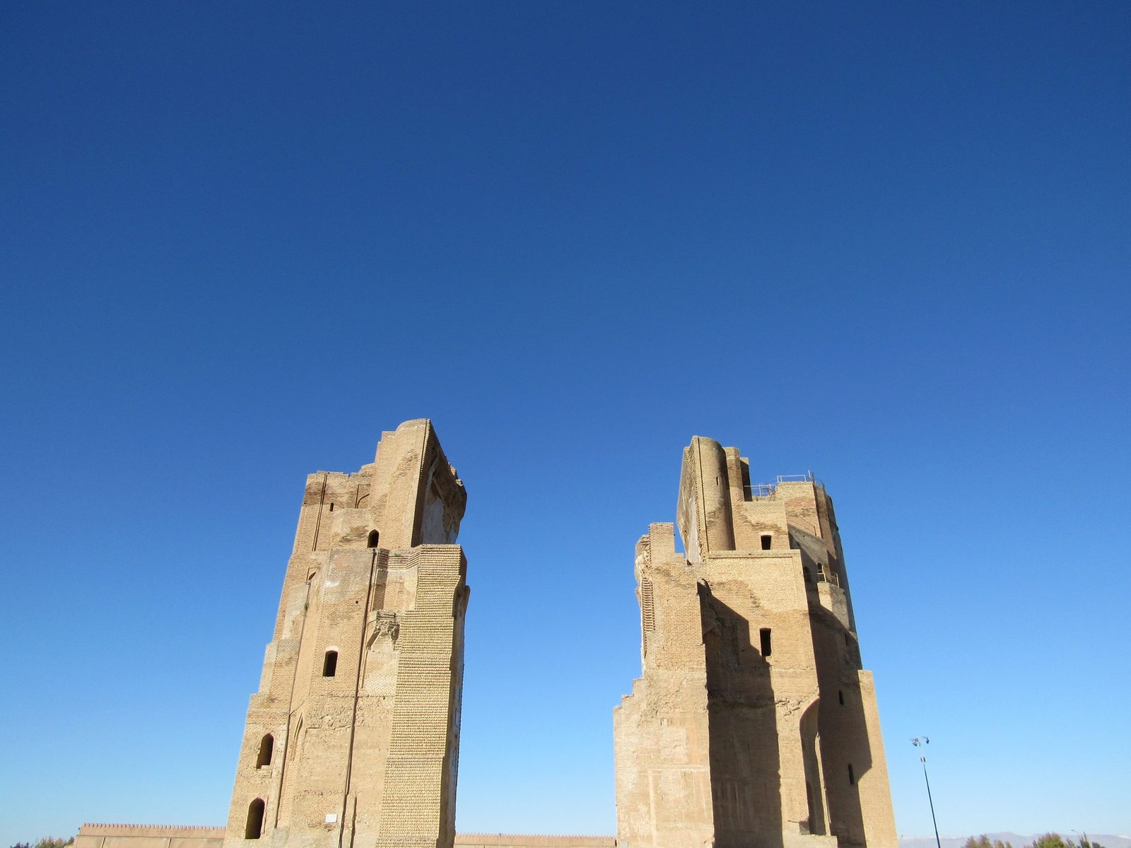 The two surviving pylons of the Ak-Saray gate, Shahrisabz