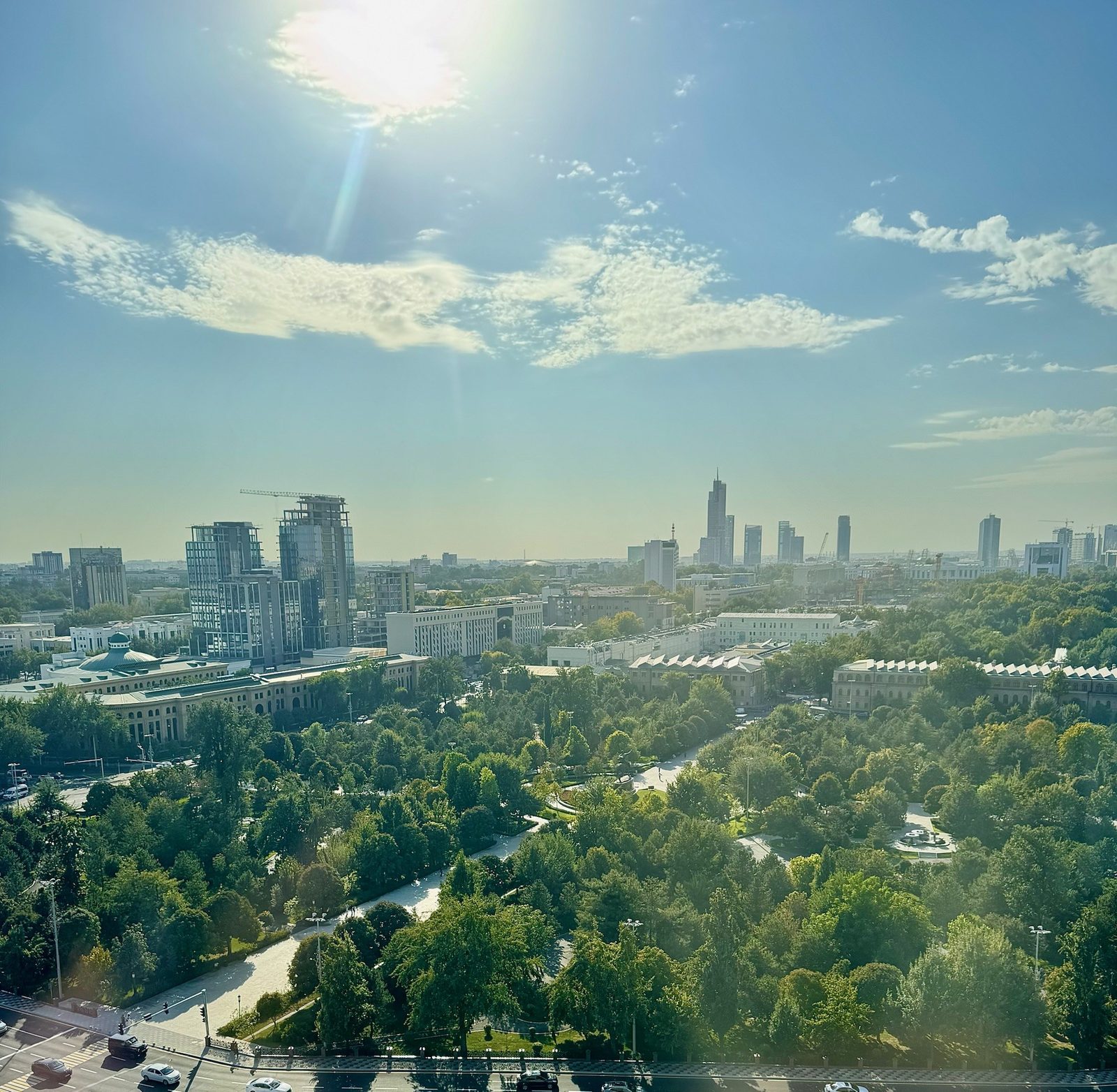 Tashkent from above: parks and new towers