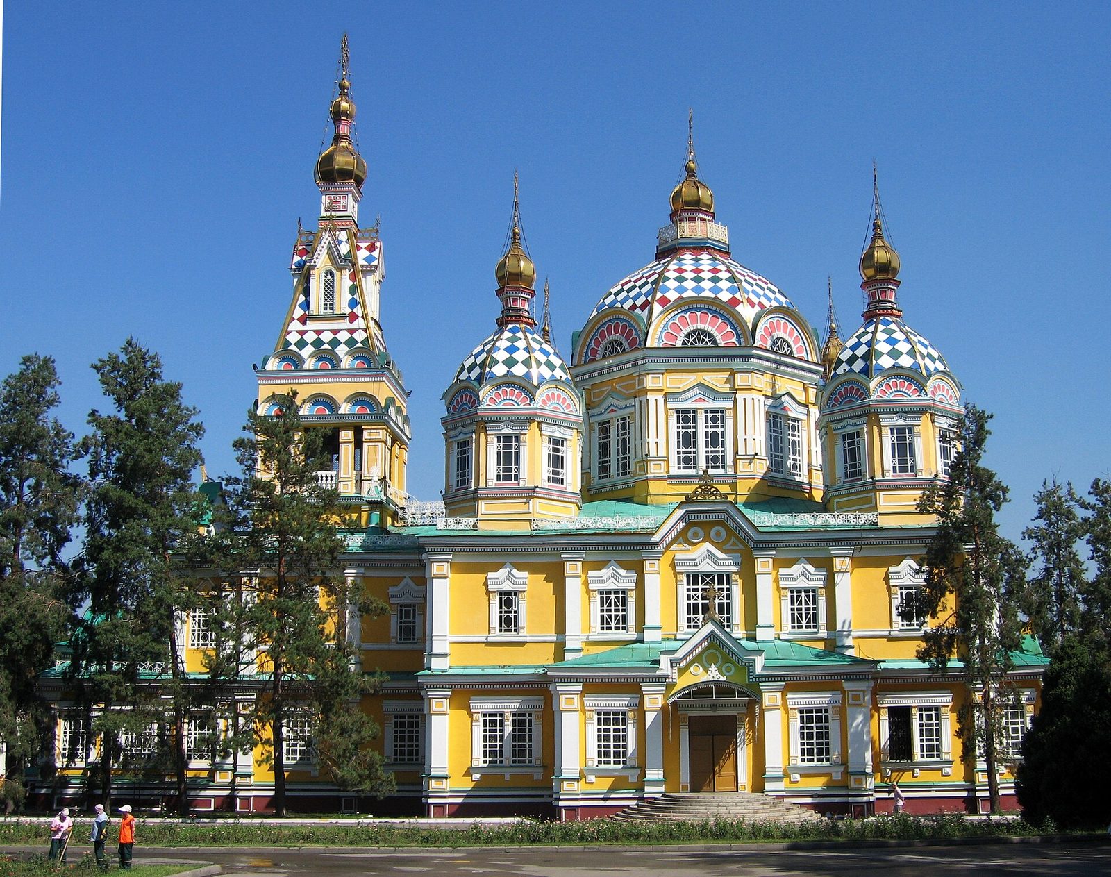 The wooden Ascension Cathedral of 1907 in Panfilov Park, Almaty