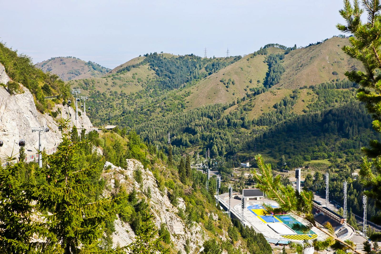 The Medeu skating rink in its valley above Almaty