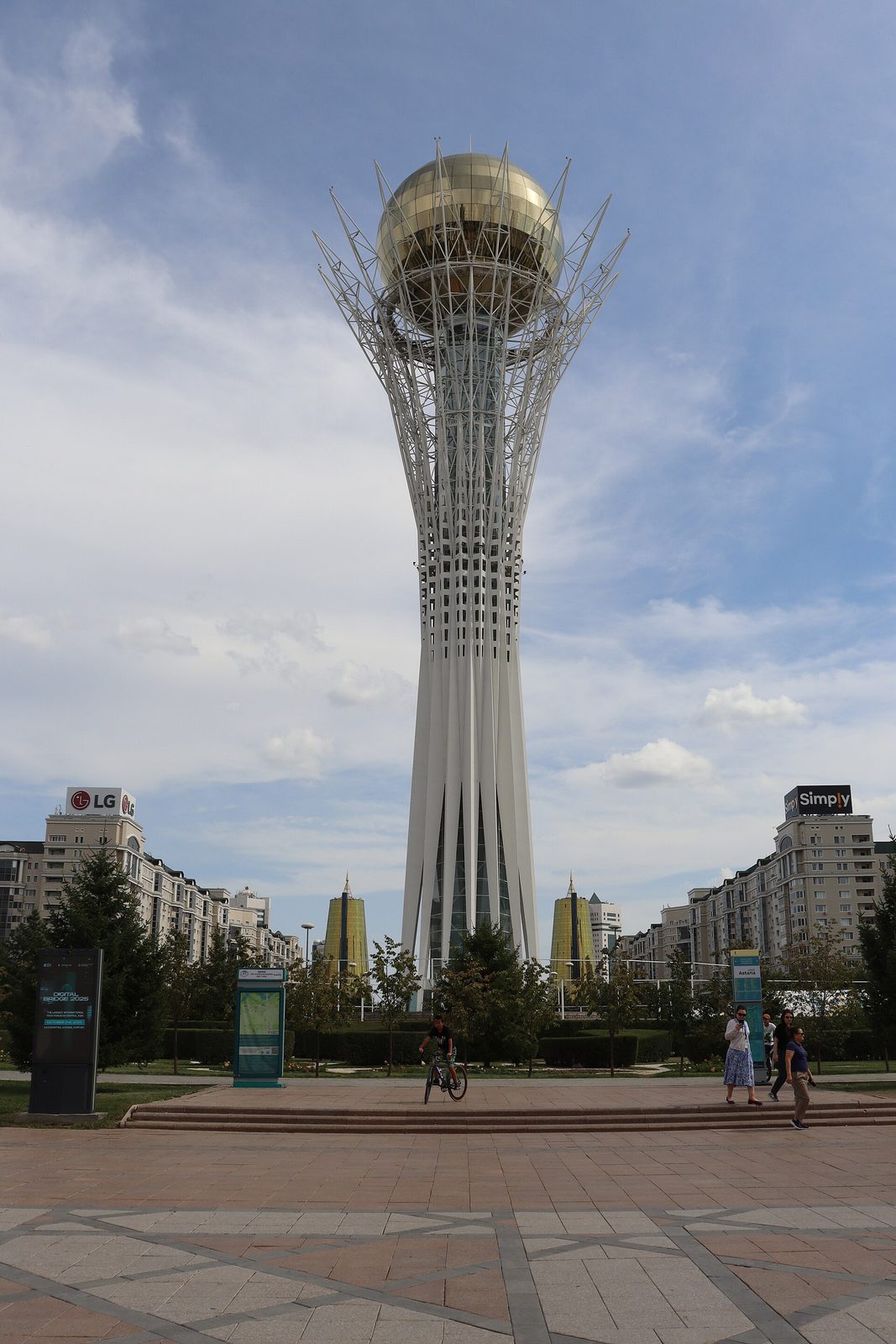 The Baiterek tower with its golden sphere, Astana