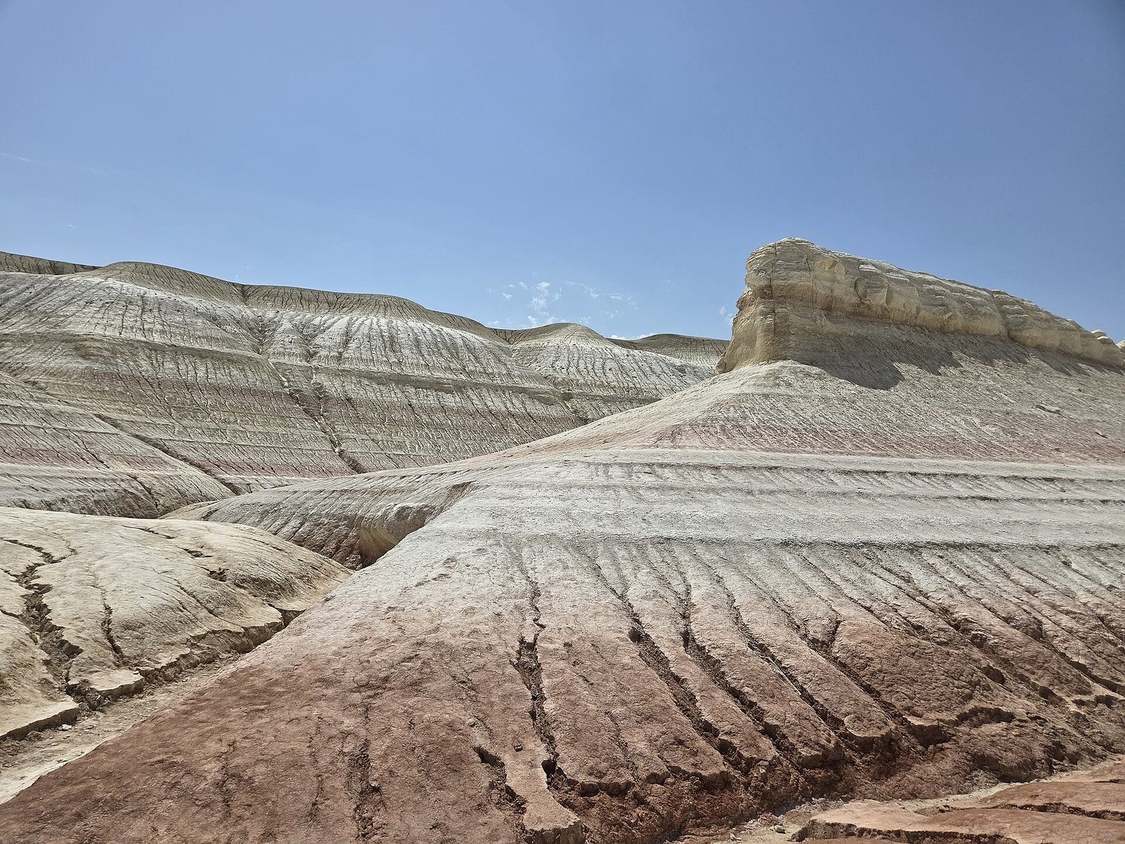 The striped Kyzylkup hills, known as tiramisu, Mangystau
